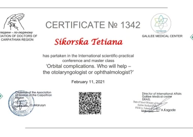 Certificate - TOP Clinic DENIS