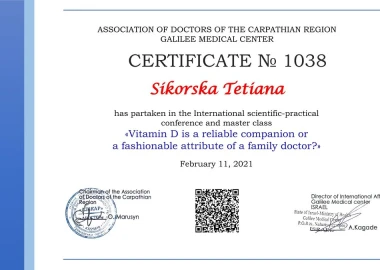 Certificate - TOP Clinic DENIS