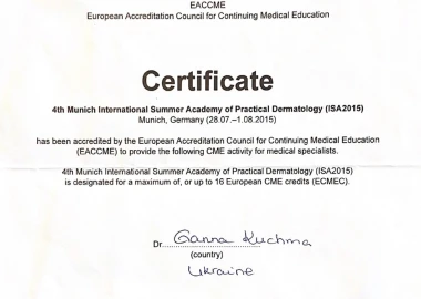 Certificate - TOP Clinic DENIS