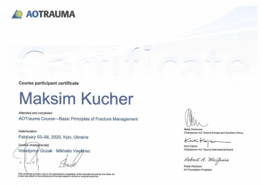 Certificate - TOP Clinic DENIS