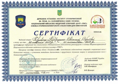 Certificate - TOP Clinic DENIS