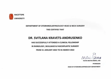 Certificate - TOP Clinic DENIS