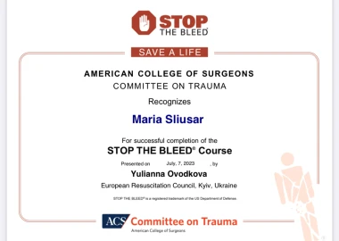 Certificate - TOP Clinic DENIS