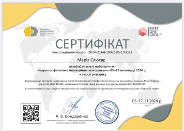 Certificate - TOP Clinic DENIS