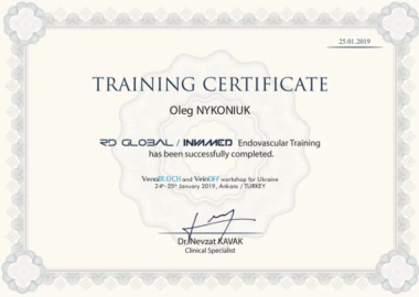 Certificate - TOP Clinic DENIS