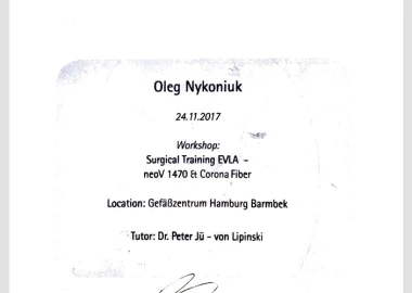 Certificate - TOP Clinic DENIS