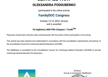 Certificate - TOP Clinic DENIS