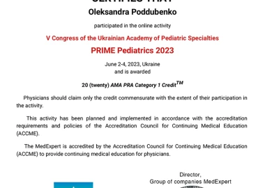 Certificate - TOP Clinic DENIS