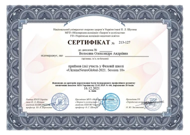 Certificate - TOP Clinic DENIS