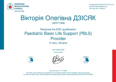 Certificate - TOP Clinic DENIS