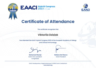 Certificate - TOP Clinic DENIS