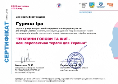 Certificate - TOP Clinic DENIS