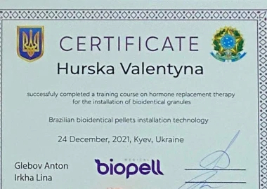 Certificate - TOP Clinic DENIS