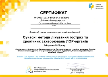 Certificate - TOP Clinic DENIS