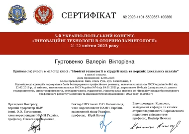 Certificate - TOP Clinic DENIS