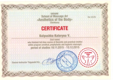 Certificate - TOP Clinic DENIS