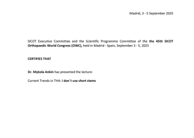 Certificate - TOP Clinic DENIS