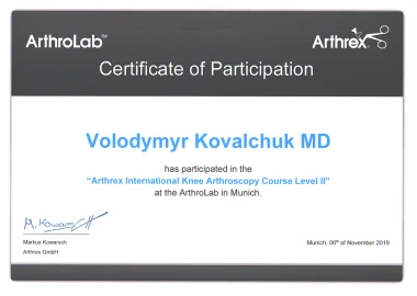 Certificate - TOP Clinic DENIS