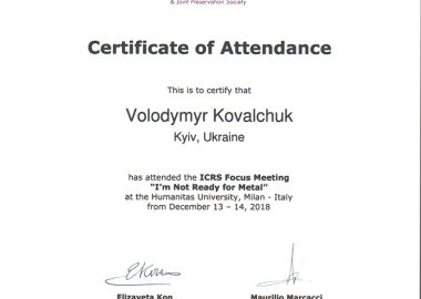 Certificate - TOP Clinic DENIS