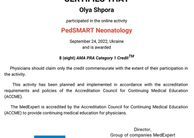 Certificate - TOP Clinic DENIS