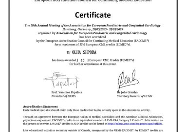 Certificate - TOP Clinic DENIS