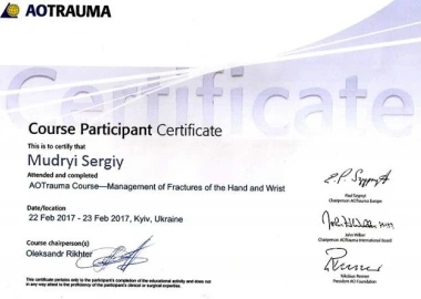 Certificate - TOP Clinic DENIS