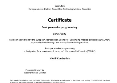 Certificate - TOP Clinic DENIS