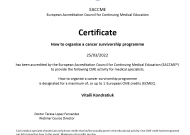 Certificate - TOP Clinic DENIS