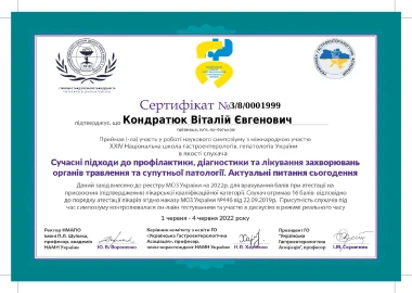 Certificate - TOP Clinic DENIS