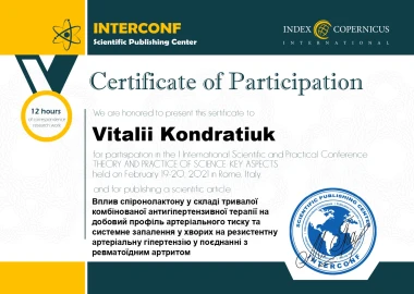 Certificate - TOP Clinic DENIS