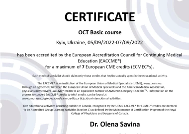 Certificate - TOP Clinic DENIS