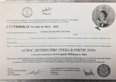 Certificate - TOP Clinic DENIS