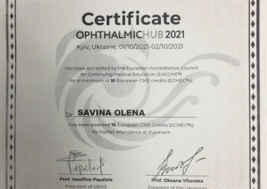 Certificate - TOP Clinic DENIS