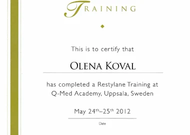 Certificate - TOP Clinic DENIS