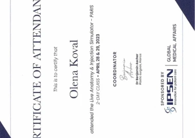 Certificate - TOP Clinic DENIS