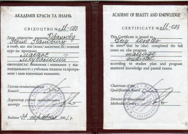 Certificate - TOP Clinic DENIS