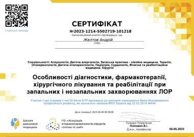 Certificate - TOP Clinic DENIS