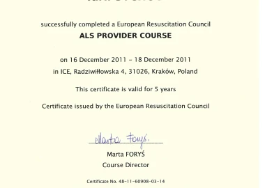 Certificate - TOP Clinic DENIS