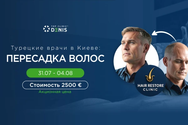 В Клинике будут проводить пересадку волос турецкие врачи - TOP Clinic DENIS